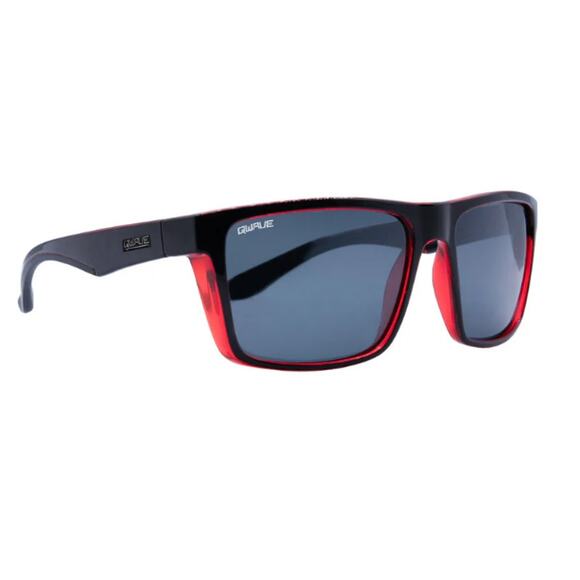 QWAVE Collection Jay Polarized Sunglasses, Shiny Black / Red Spray - Picture 1 of 5